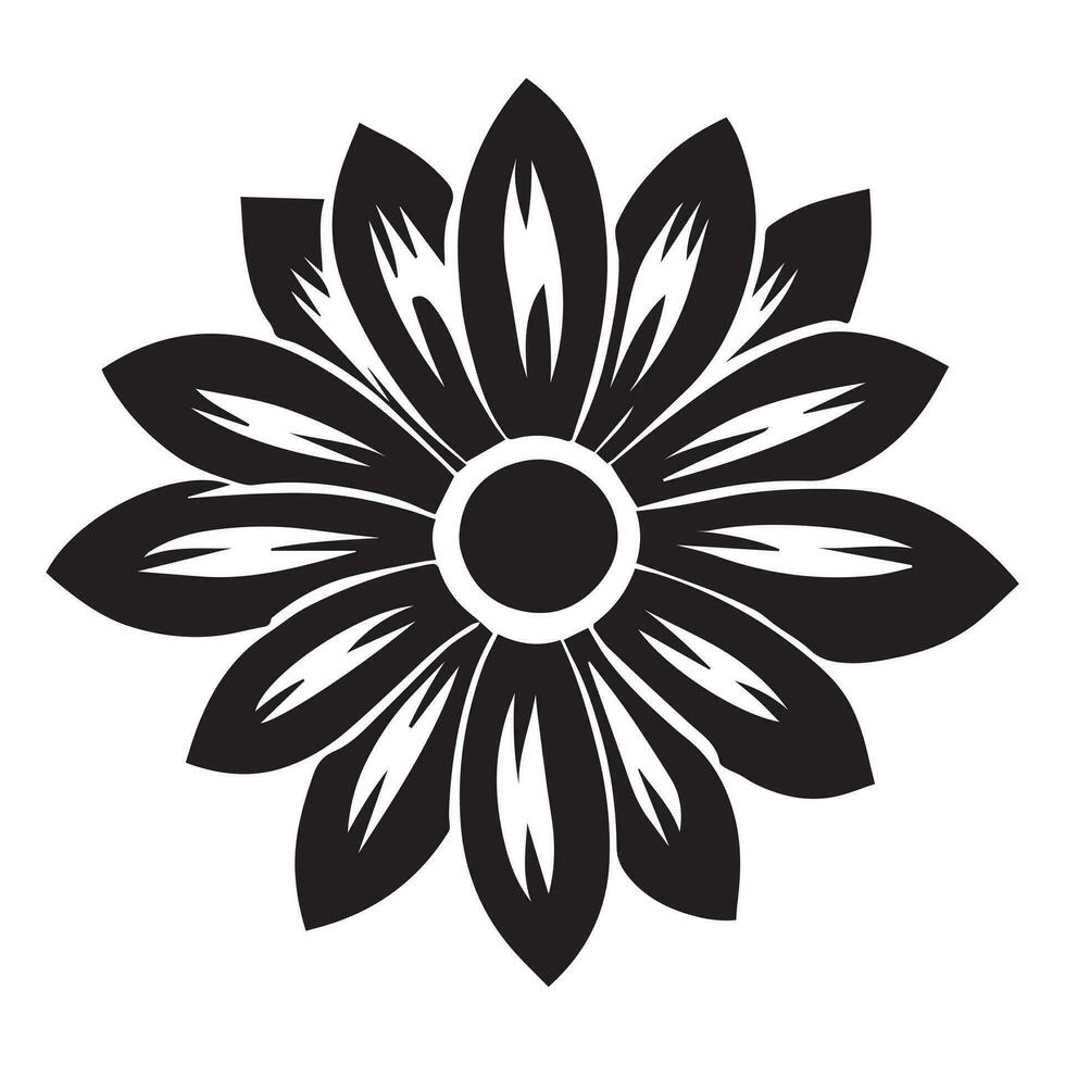 Flower Design Vector Illustration black color 24790433 Vector Art at