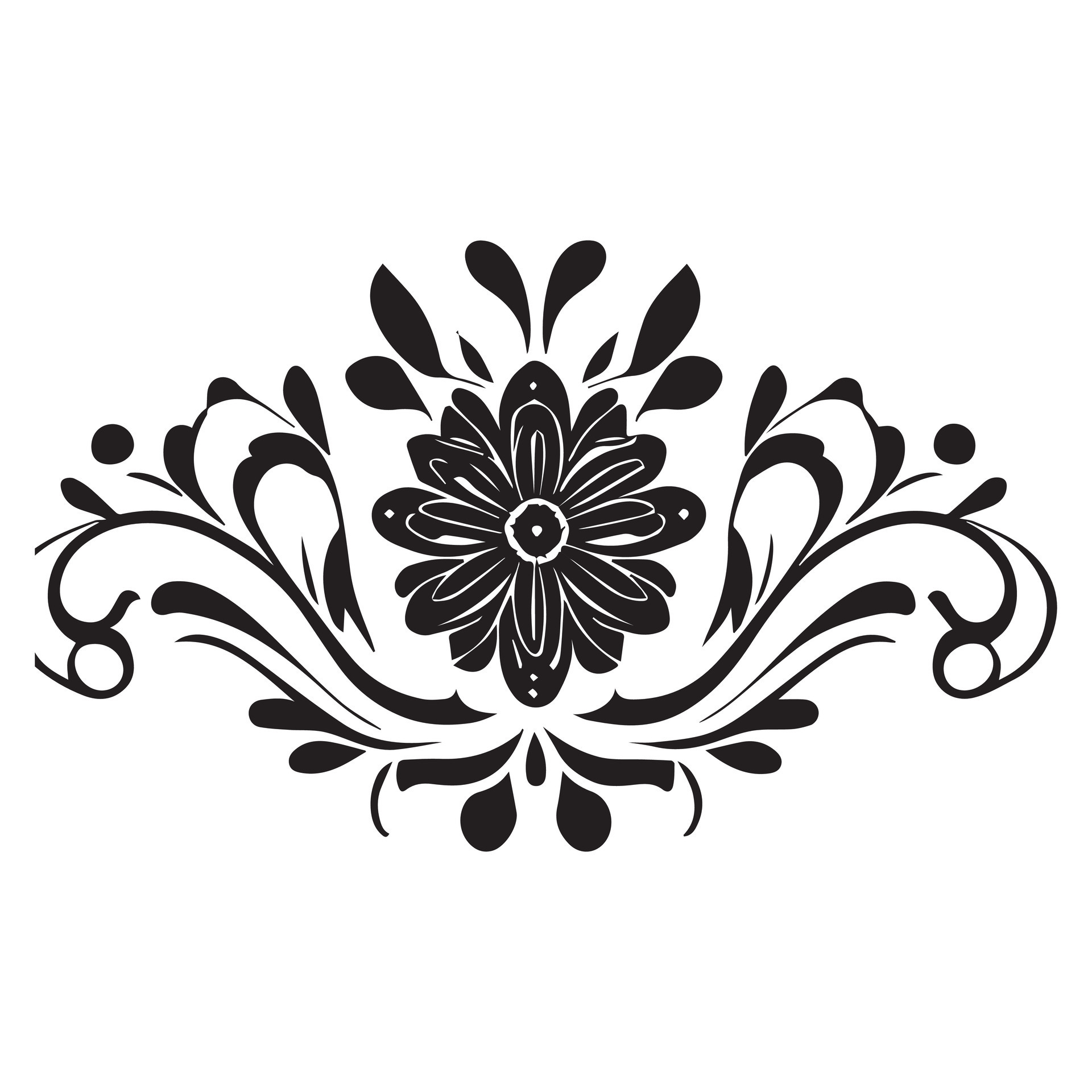 Flower Design Vector Illustration black color 24790437 Vector Art at ...