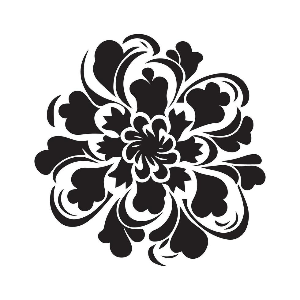 This is a Floral Ornament Vector silhouette, Floral Vector Silhouette,