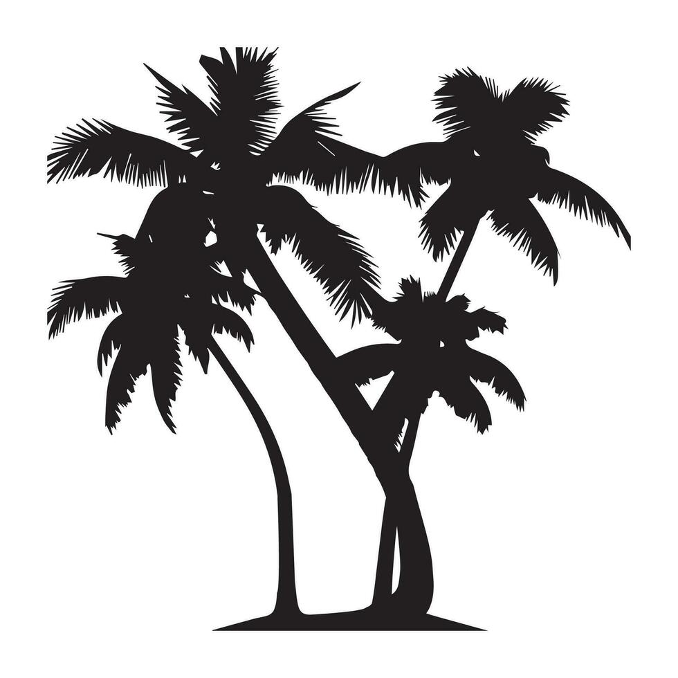 This is Coconut Tree Vector silhouette, palm tree vector silhouette.