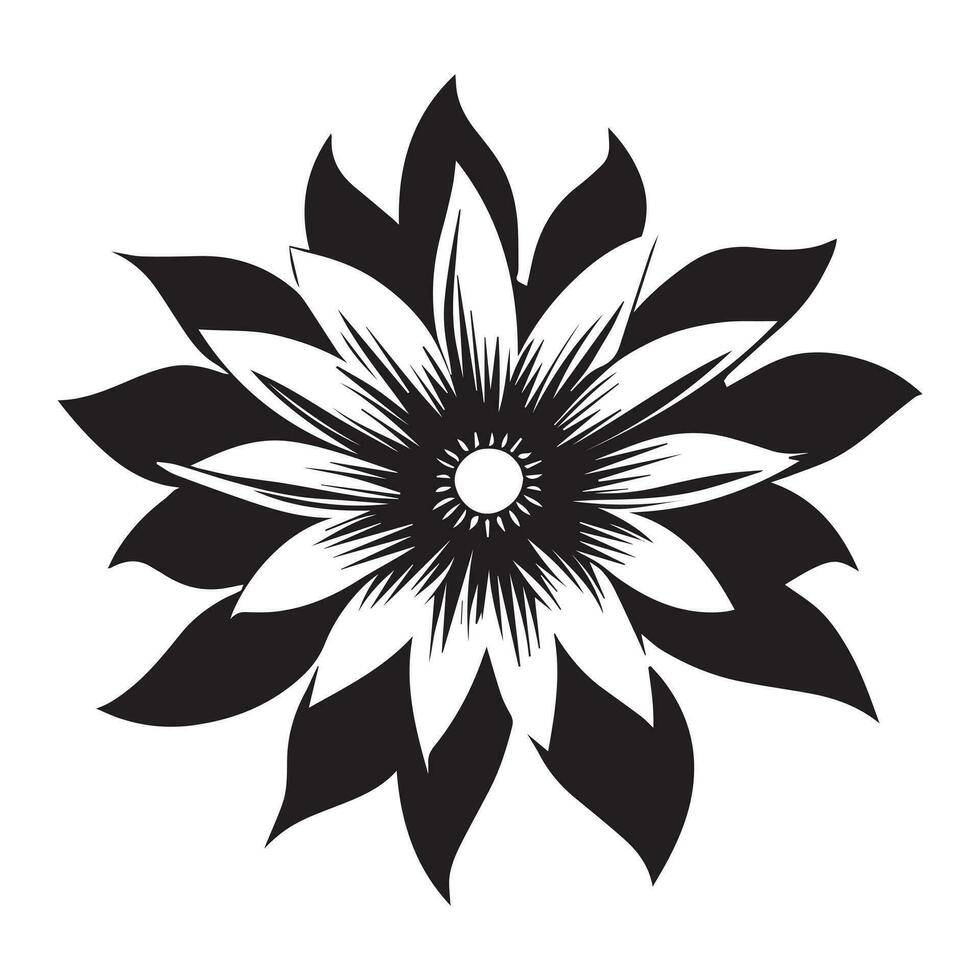 Floral Flower Vector Design Black Color Illustration