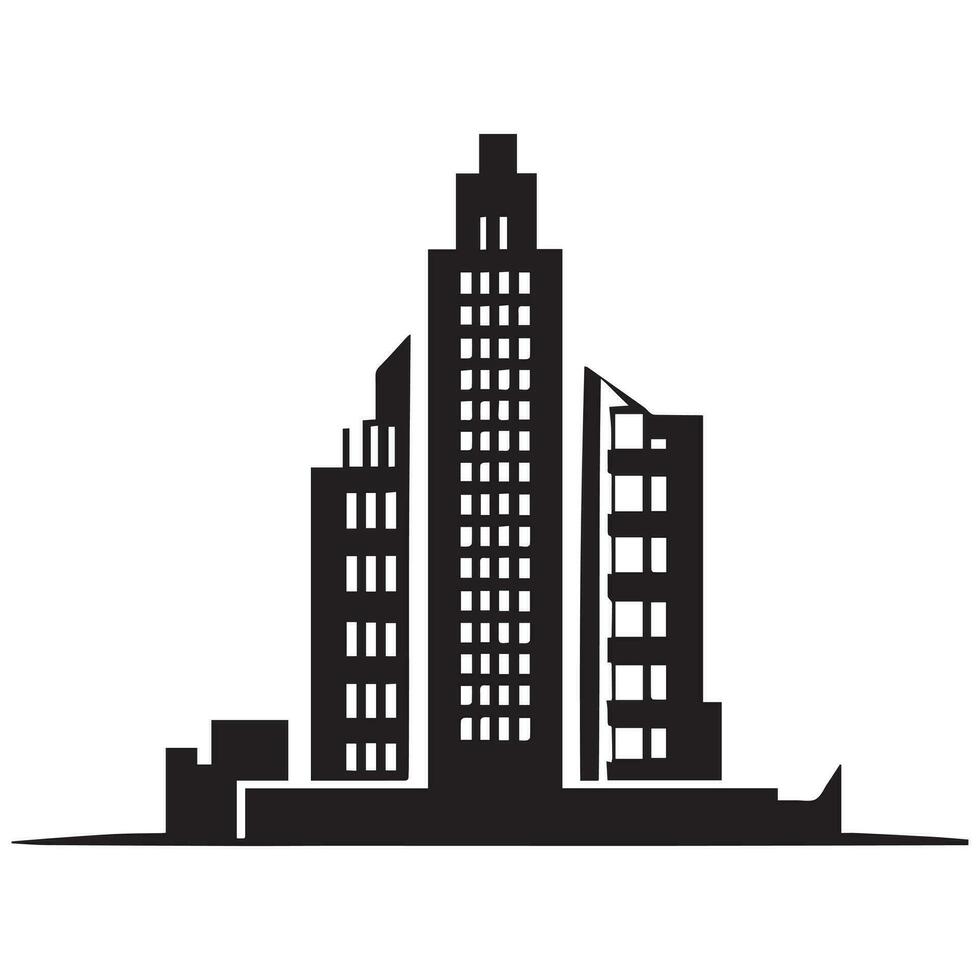 Tall Building Vector Silhouette