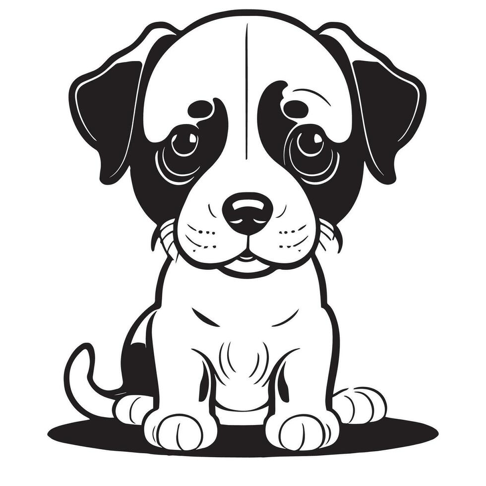 This is a dog vector clipart, dog logo concept vector line art,