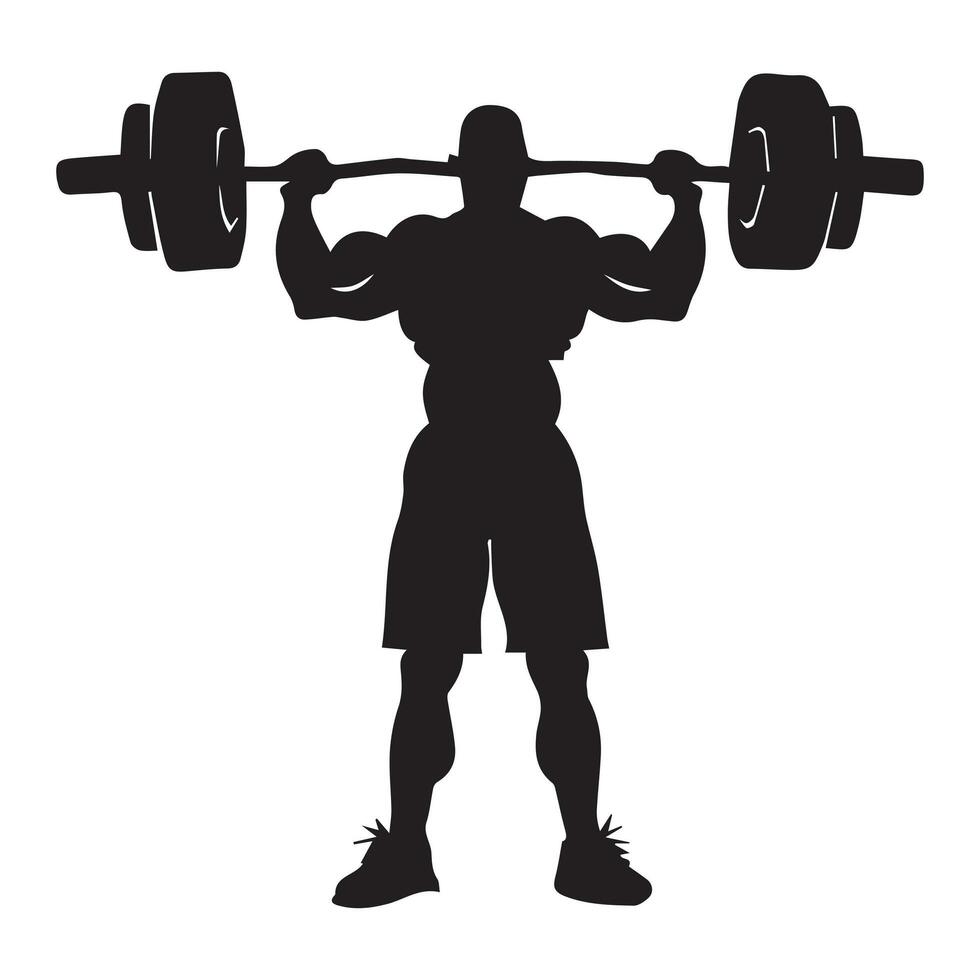 Weightlifter Vector Silhouette black color