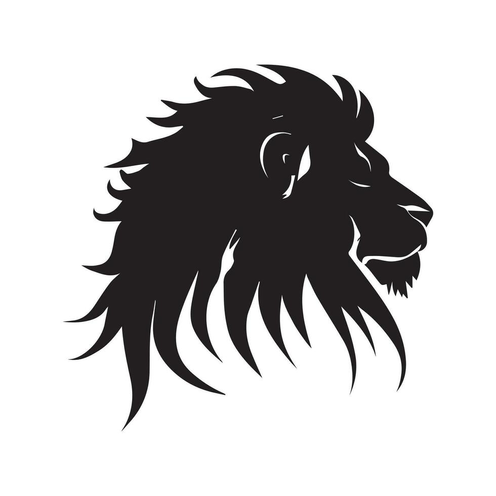 Lion Head Vector Silhouette Illustration, Lion Logo Vector