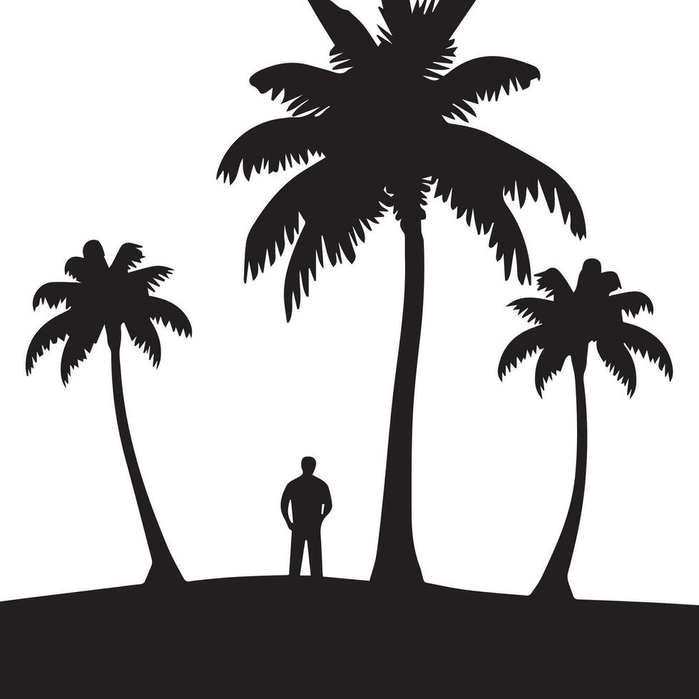 This is Coconut Tree Vector silhouette, palm tree vector silhouette.