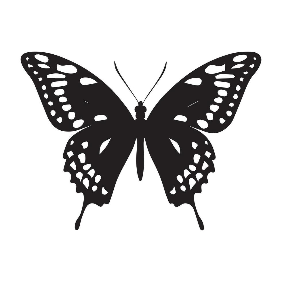 Flying Butterfly Vector Silhouette