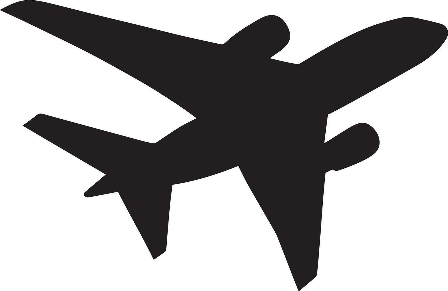 This is a Single Airplane Icon Vector Black color