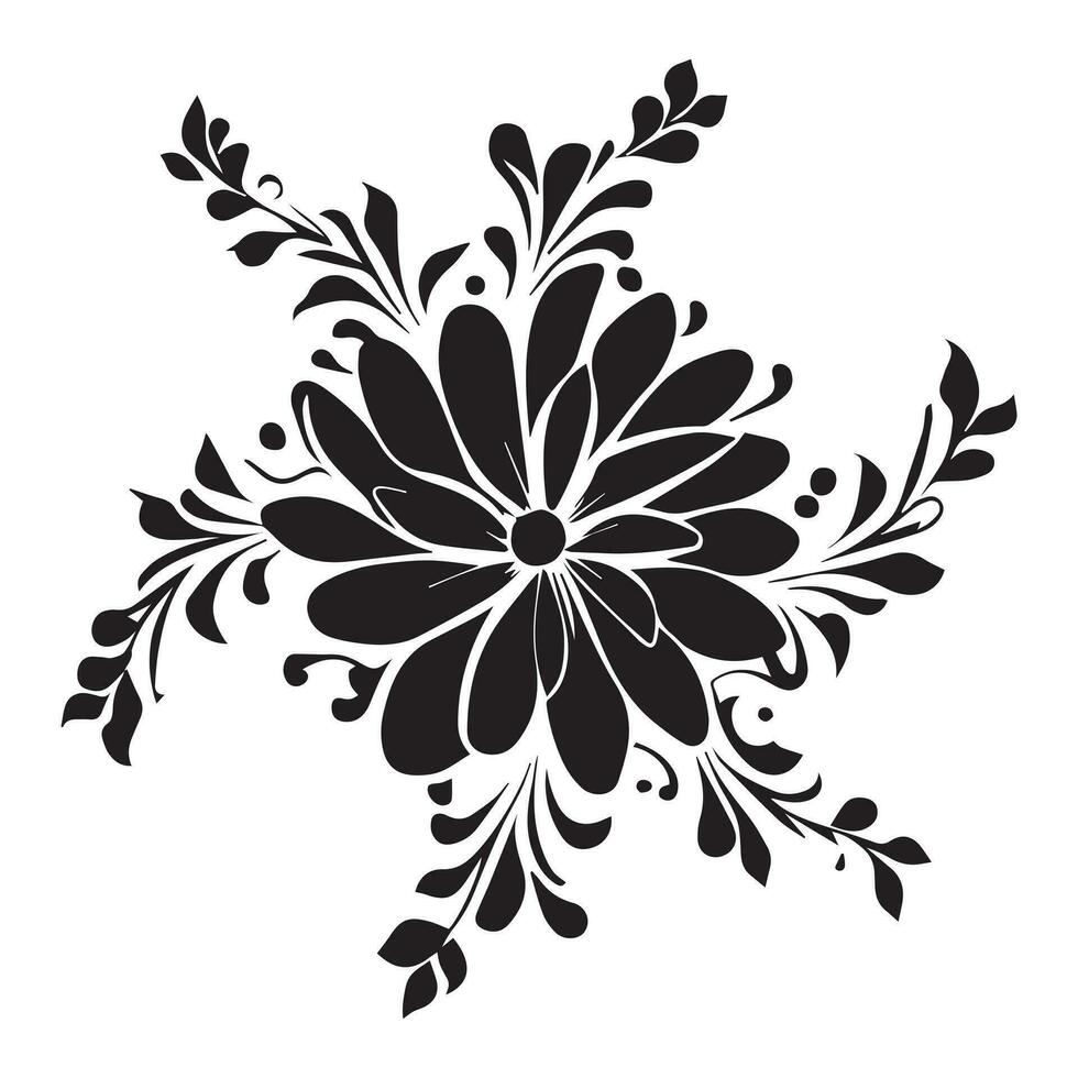 Flower Design Vector Illustration black color