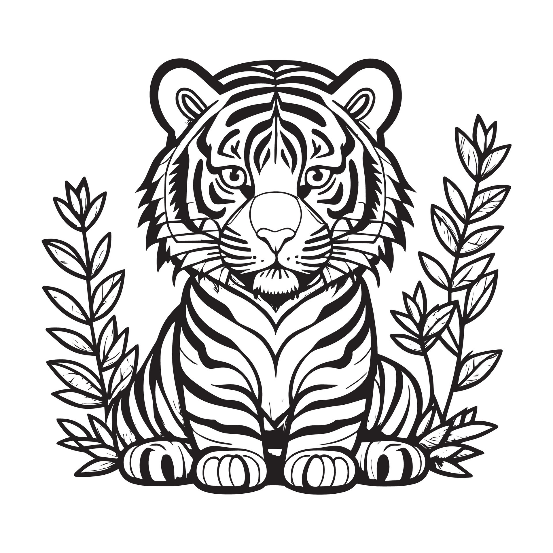 This is a Tiger Vector Logo Concept, Tiger Vector Clipart. Line art Tiger  Vector Illustration. 24790536 Vector Art at Vecteezy