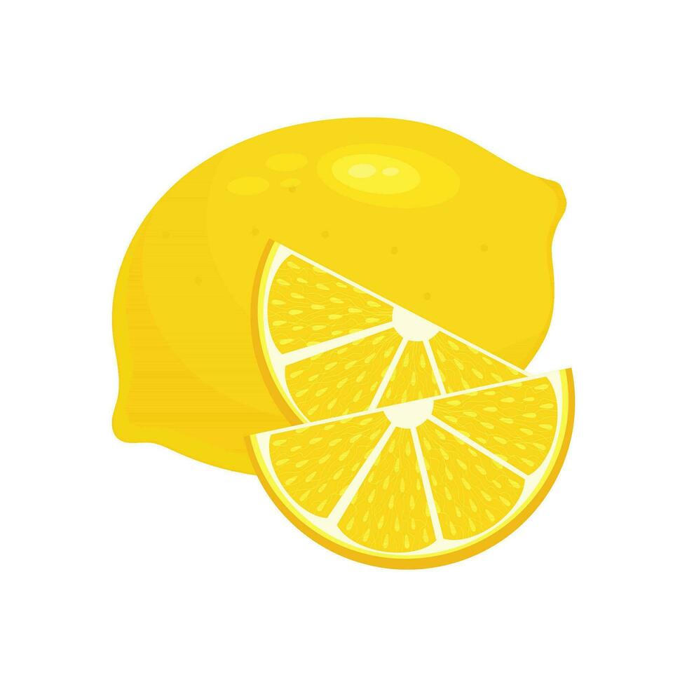 Lemon slices. Fresh citrus, half sliced lemons and chopped lemon. Cut lemons fruit slice and zest for lemonade juice or vitamin c logo. Isolated cartoon vector illustration icons set