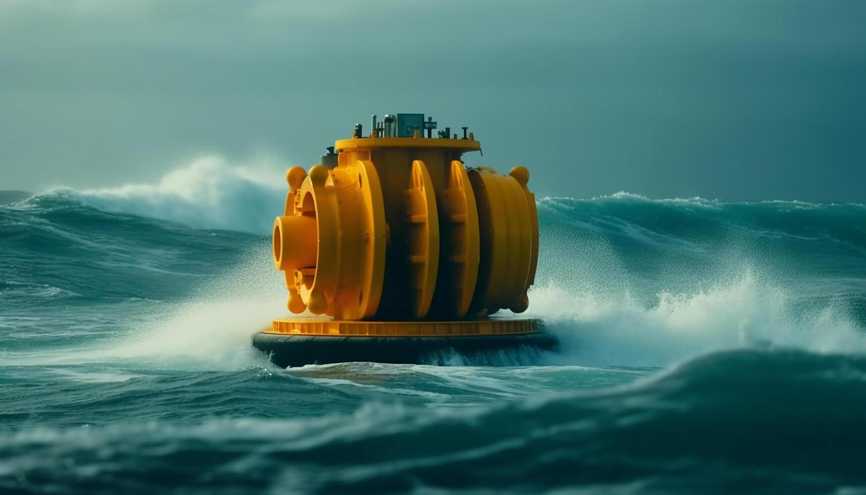 Yacht propels through rough seas, powering industry generated by AI photo