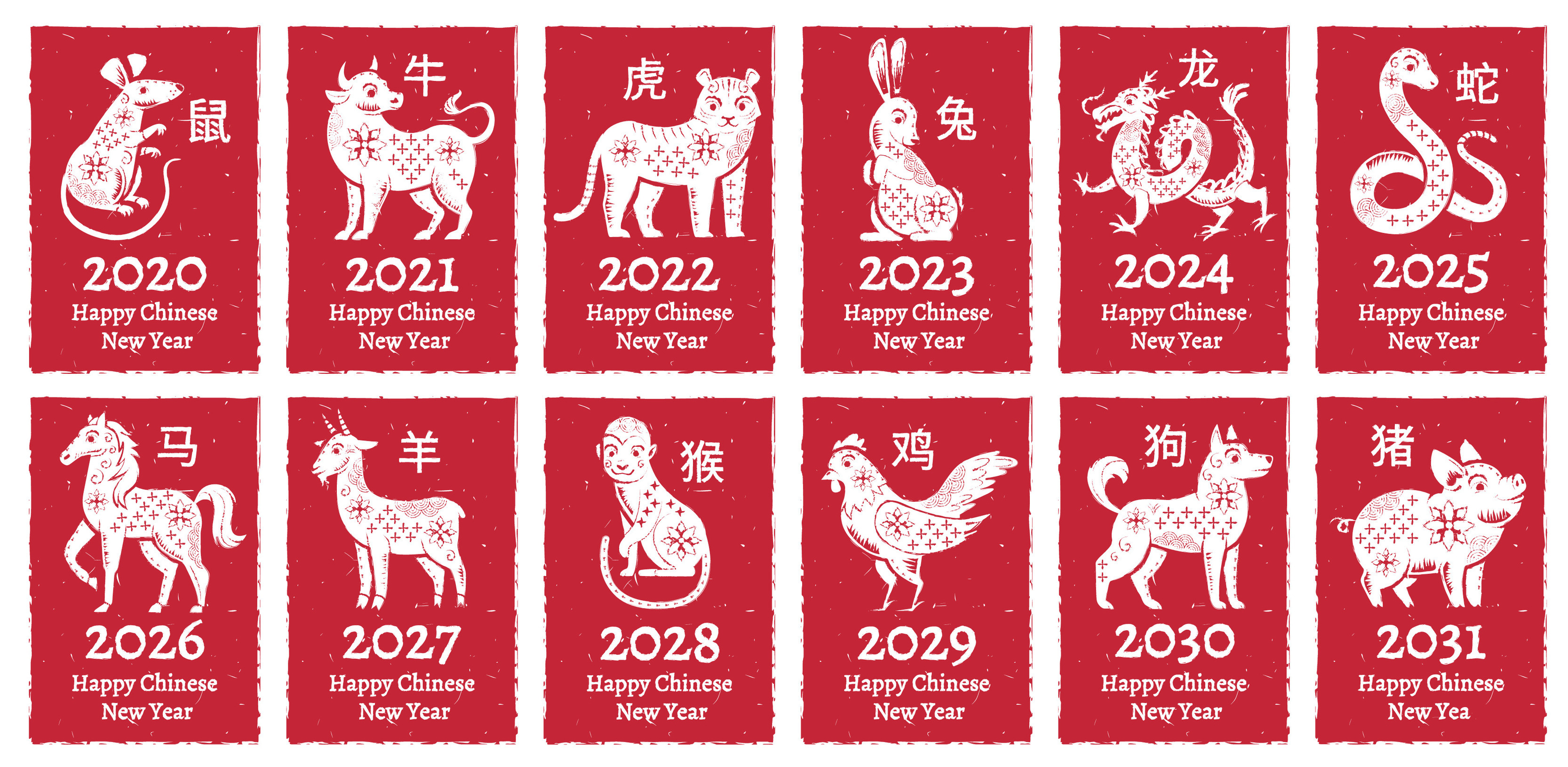 sello del zodiaco chino del año nuevo. horóscopo chino tradicional