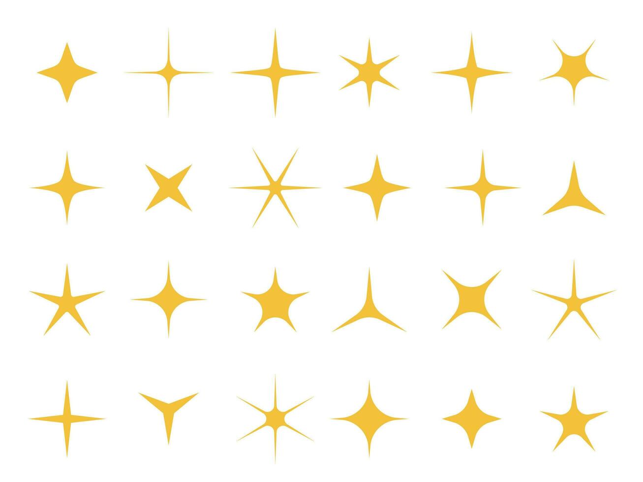 Shiny stars. Sparkle light, bright star and sparkles shape vector set