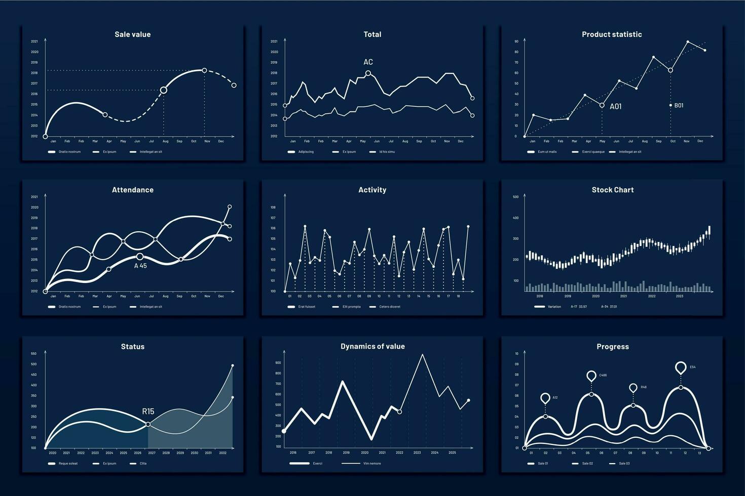 Data graphic charts. Maths coordinates graph, growth chart graphics and business infographic graphs vector illustration set