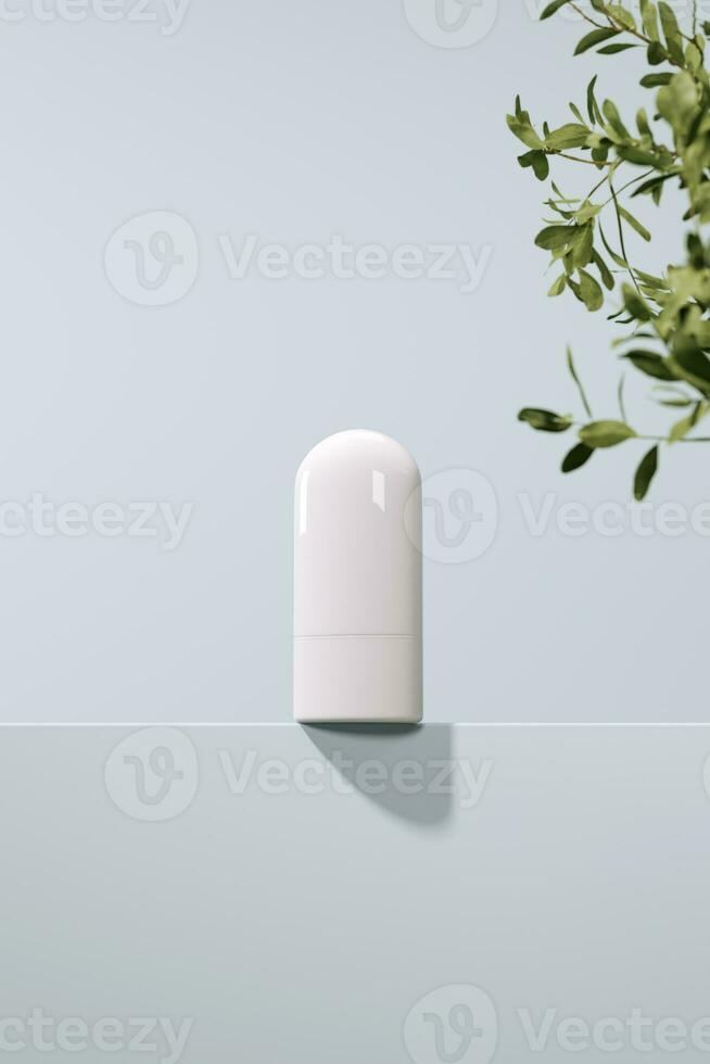 3D rendering Mock up greenery podium for product design, minimal display. shadow overlay. photo