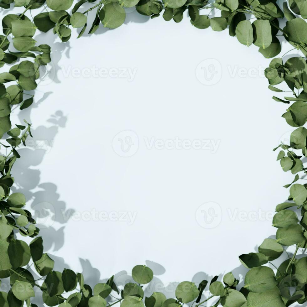 3D rendering Mock up greenery podium for product design, minimal display. shadow overlay. photo