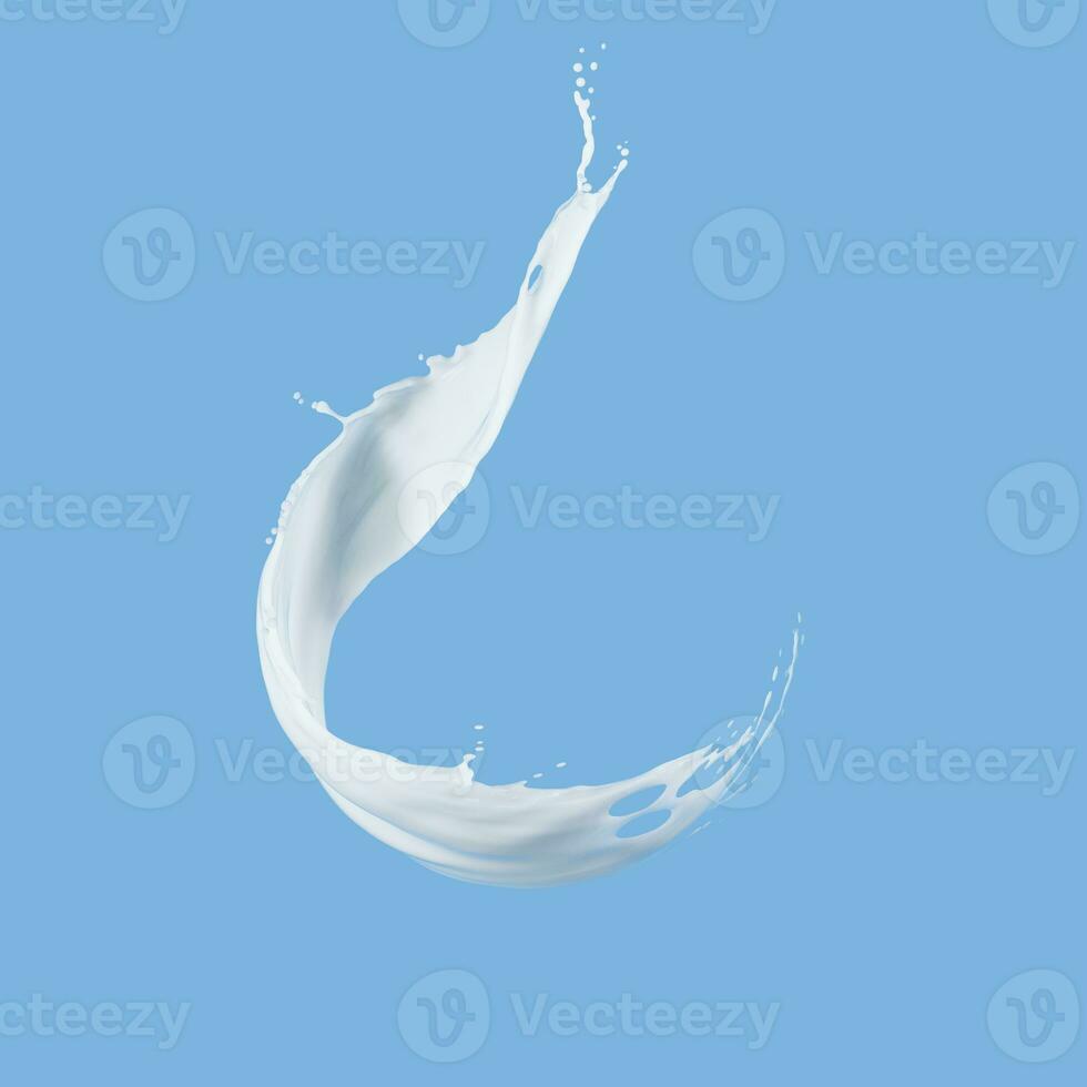wavy splash clip art isolated on blue background. twisted liquid shape, water splash photo