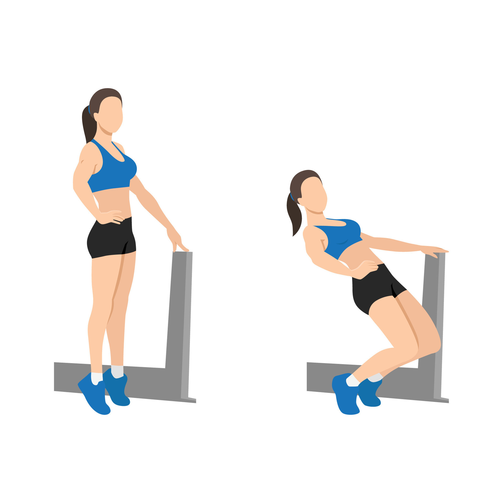 Woman doing sissy squat exercise. 24792815 Vector Art at Vecteezy