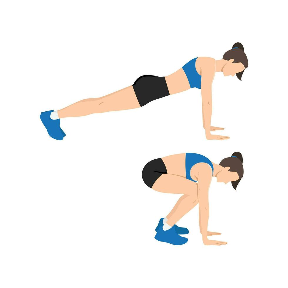 Woman doing Snap Jumps Exercise vector