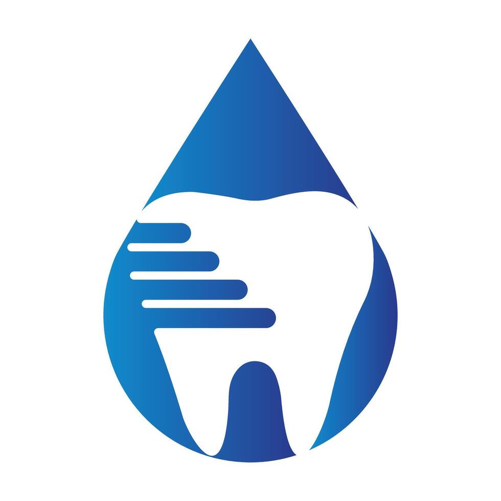 Tooth icon inside a shape of water drop vector illustration