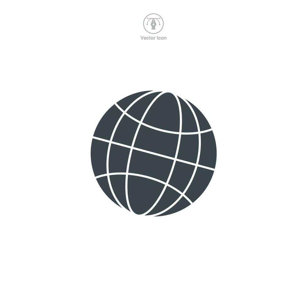 Globe icon. A visually appealing and interconnected vector illustration of a globe, symbolizing global presence, international reach, and connectivity.
