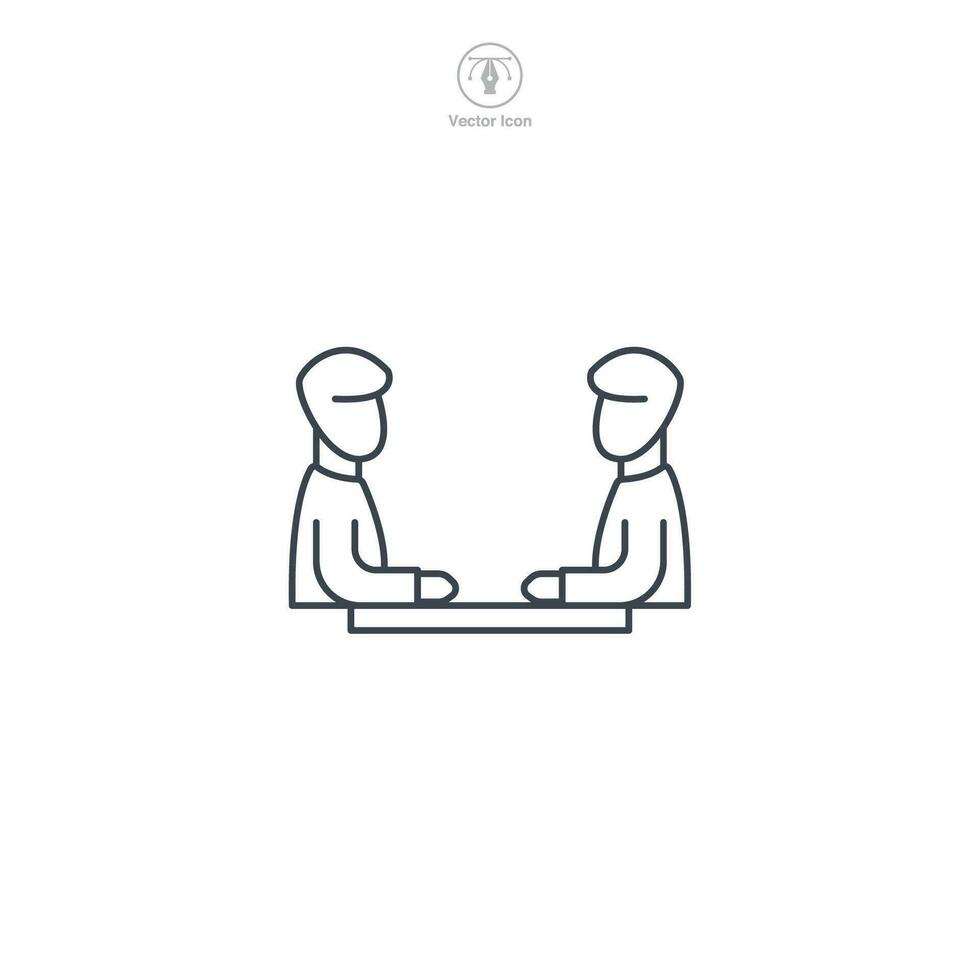 Meeting icon. A professional and collaborative vector illustration of a meeting, symbolizing discussions, teamwork, and group interactions.