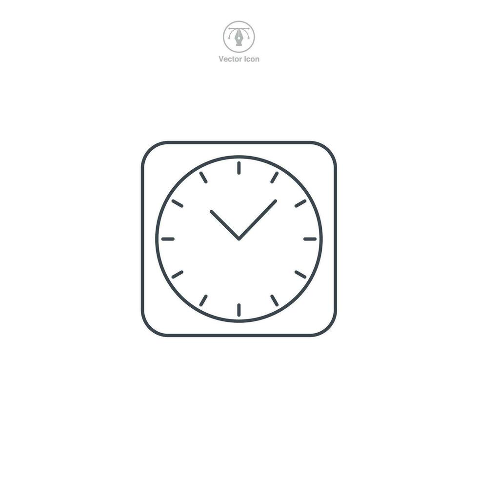 Clock or Timer icon. A sleek and precise vector illustration of a clock or timer, representing time management, deadlines, and efficiency.