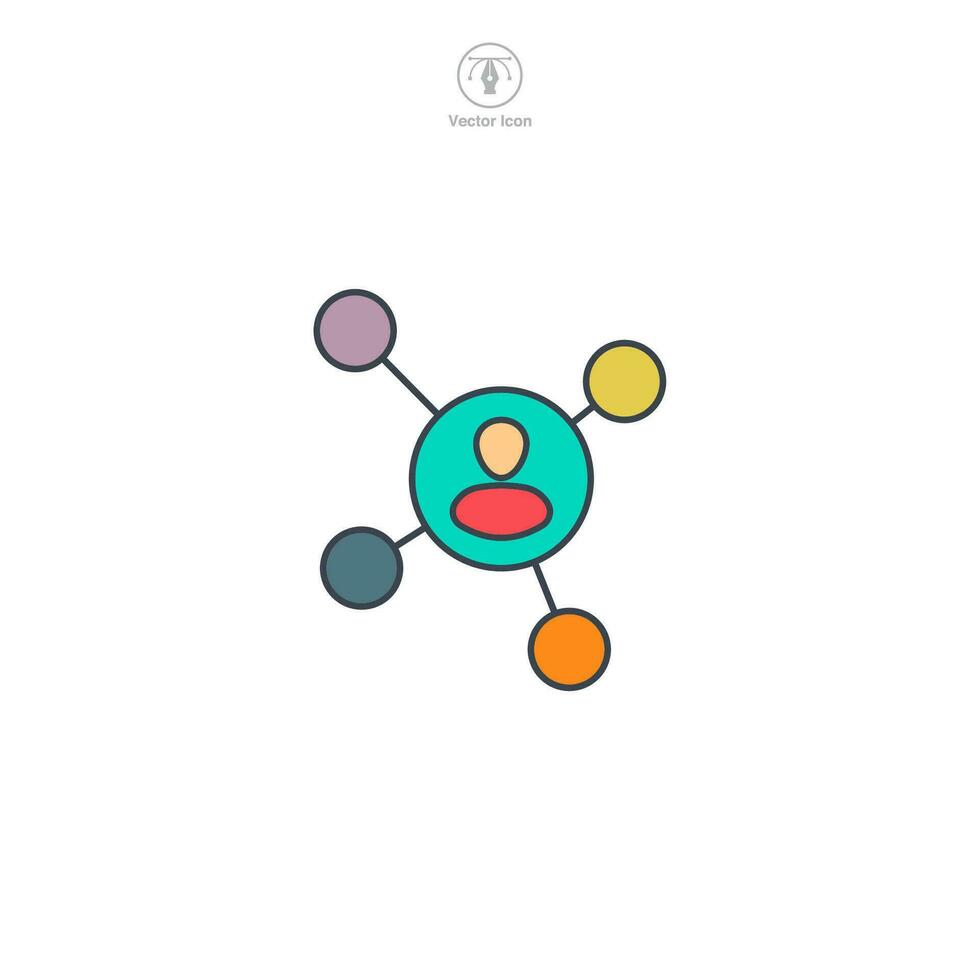 Network icon. A dynamic and interconnected vector illustration of a network, symbolizing connections, communication, and digital infrastructure.