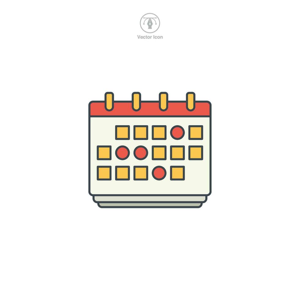 Calendar icon. A neat and organized vector illustration of a calendar, symbolizing scheduling, planning, and keeping track of important dates.