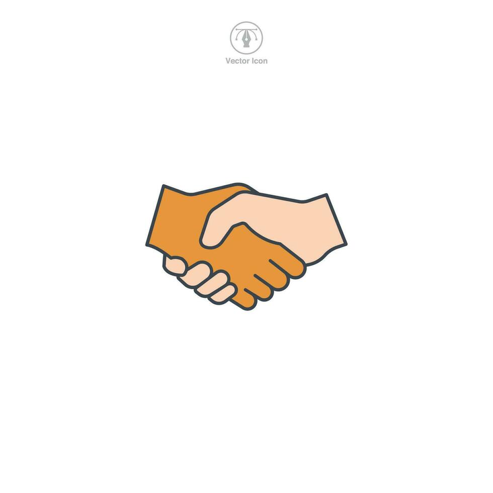 Handshake icon. A friendly and inclusive vector illustration of a handshake, representing agreements, partnerships, and trust.
