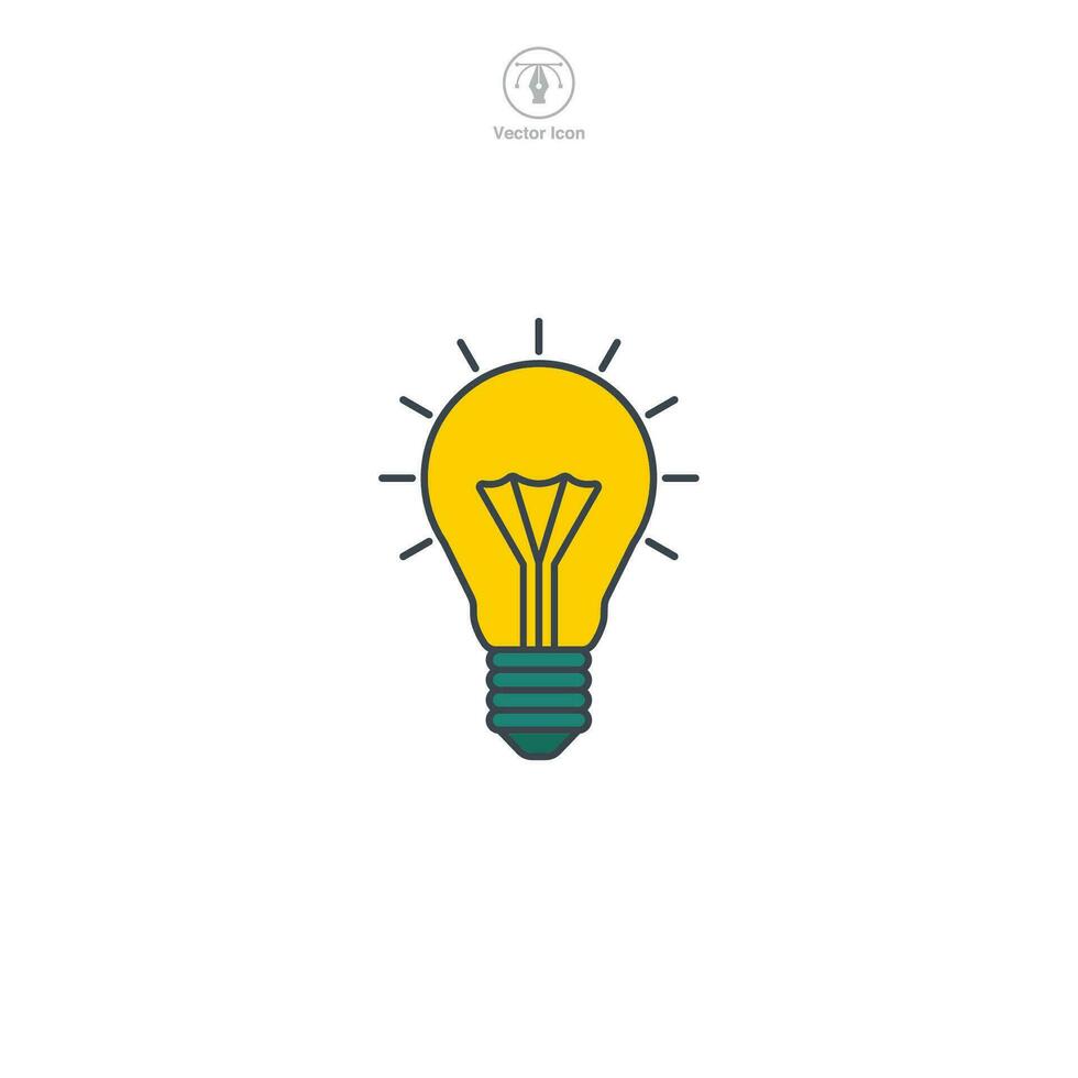 Light Bulb icon. A creative and innovative vector illustration of a light bulb, representing ideas, inspiration, and bright solutions.