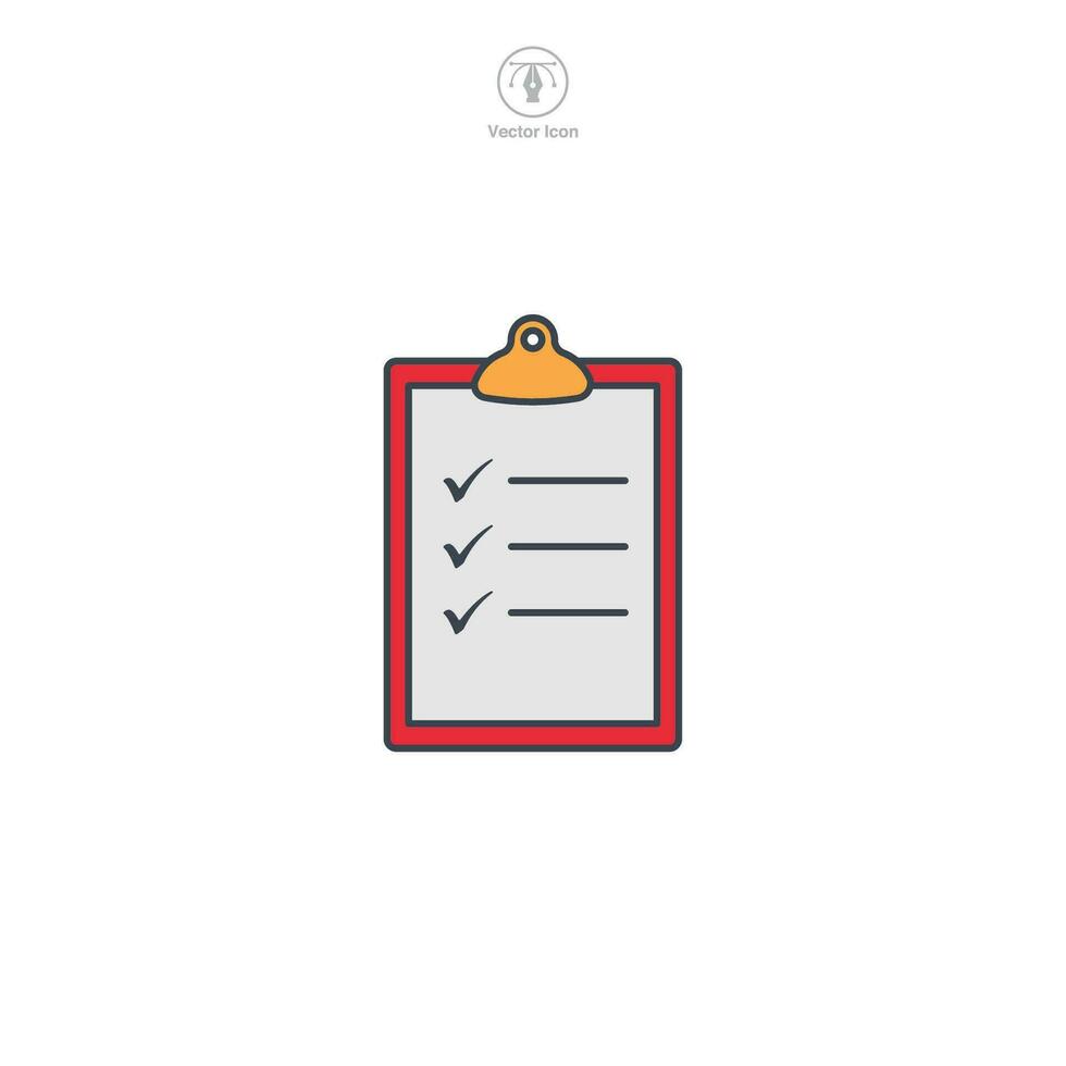 Checklist icon. A simple and organized vector illustration of a checklist, symbolizing tasks, to-do lists, and completion.