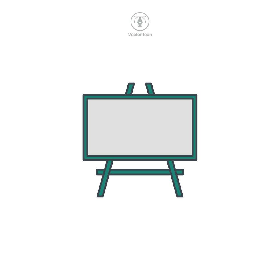 Presentation Board icon. A visually engaging vector illustration of a presentation board, representing visual aids, information sharing, and public speaking.