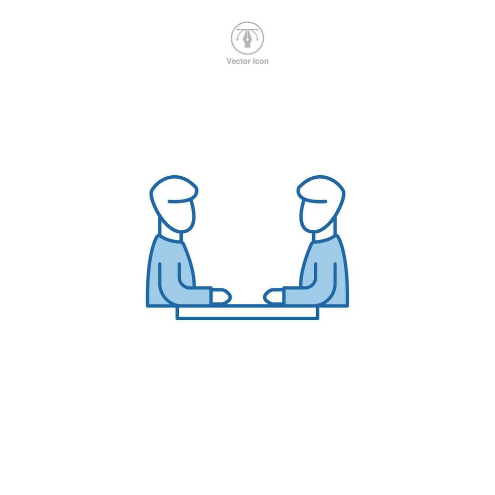 Meeting icon. A professional and collaborative vector illustration of a meeting, symbolizing discussions, teamwork, and group interactions.
