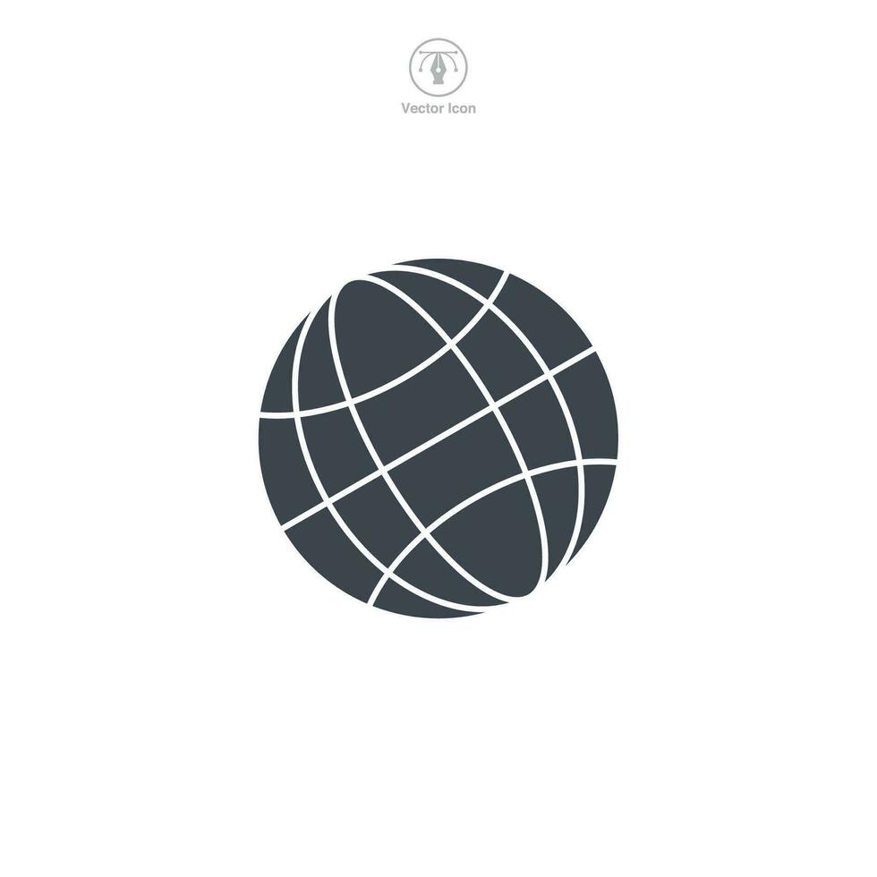 Globe icon. A visually appealing and interconnected vector illustration of a globe, symbolizing global presence, international reach, and connectivity.