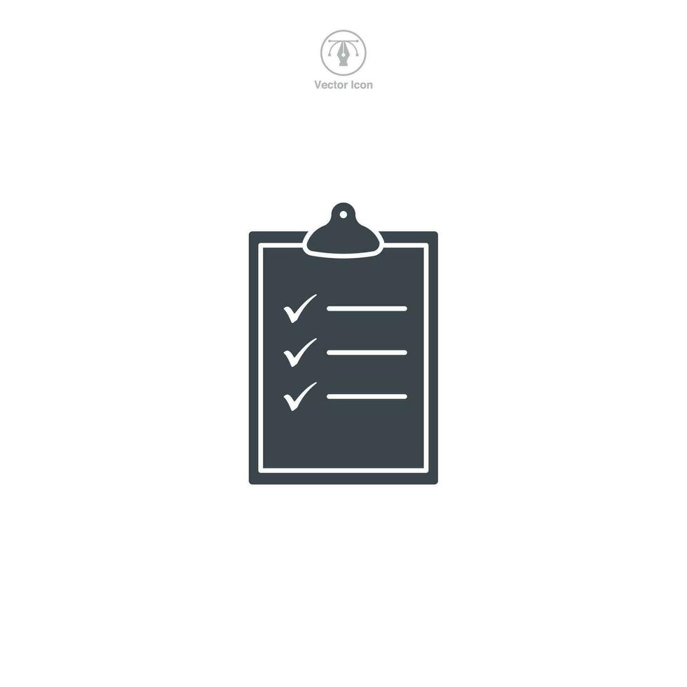 Checklist icon. A simple and organized vector illustration of a checklist, symbolizing tasks, to-do lists, and completion.
