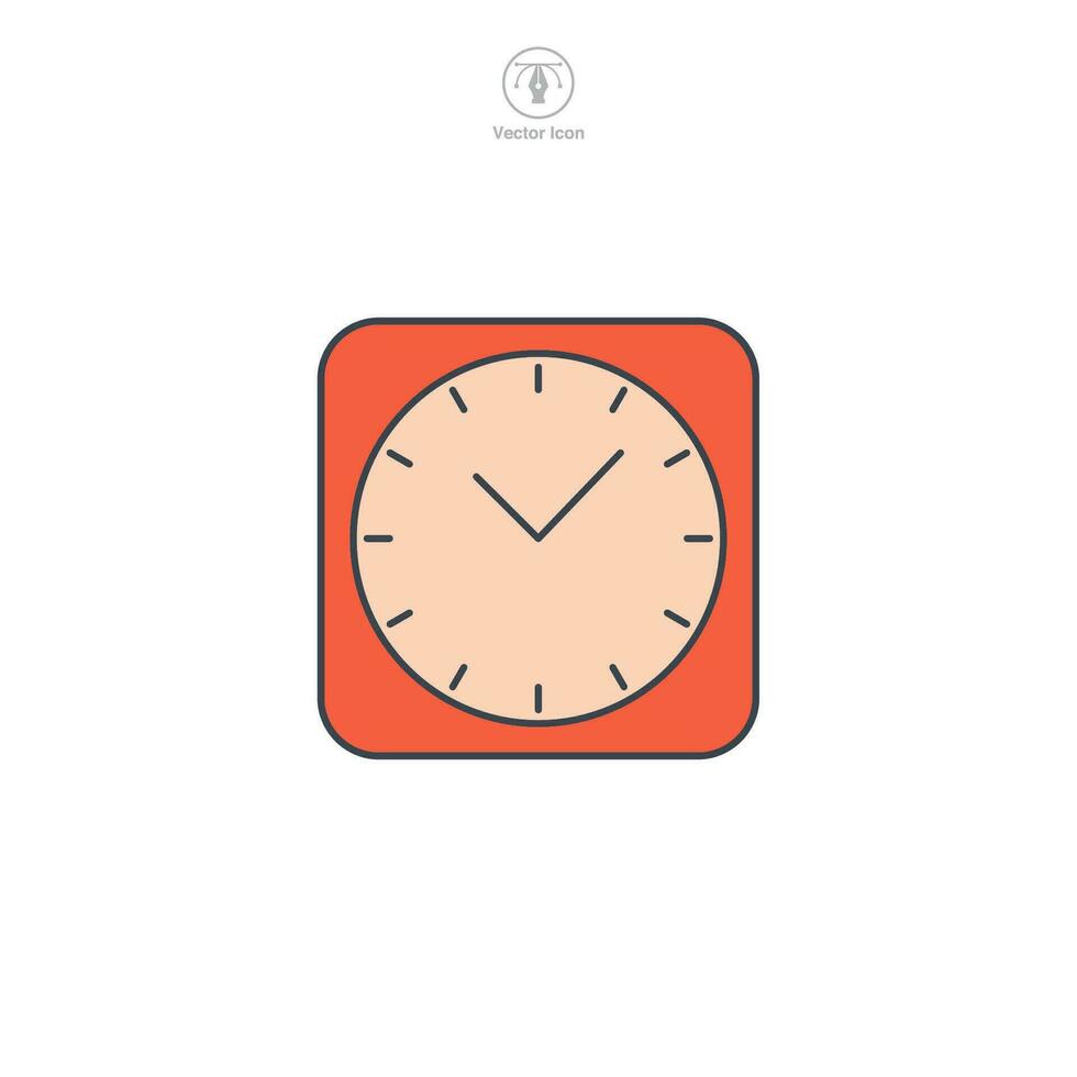 Clock or Timer icon. A sleek and precise vector illustration of a clock or timer, representing time management, deadlines, and efficiency.