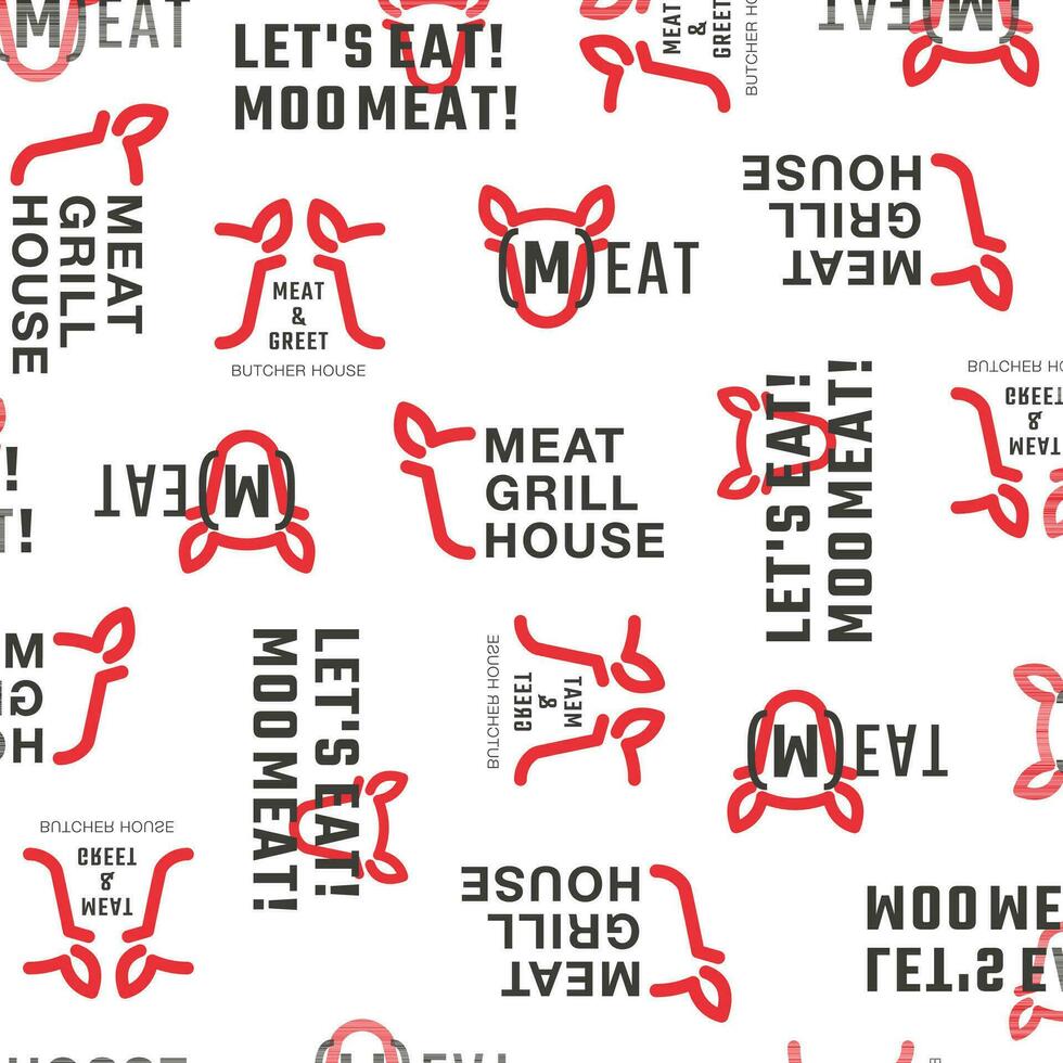 Typographic vector butchery design for background.