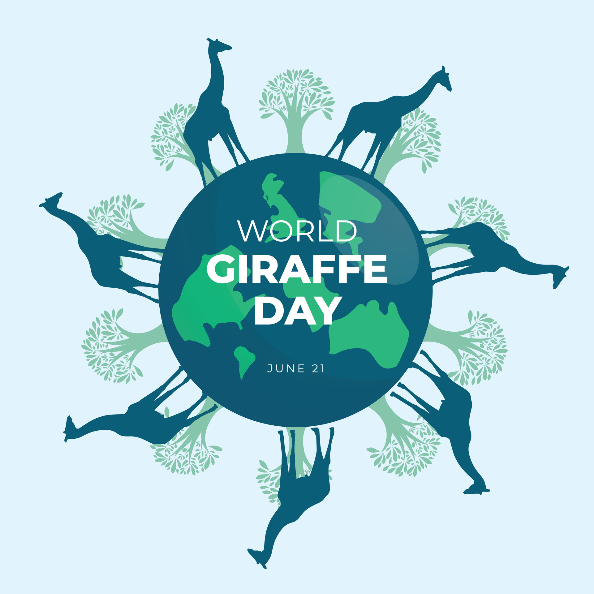 vector graphic of World Giraffe Day good for World Giraffe Day