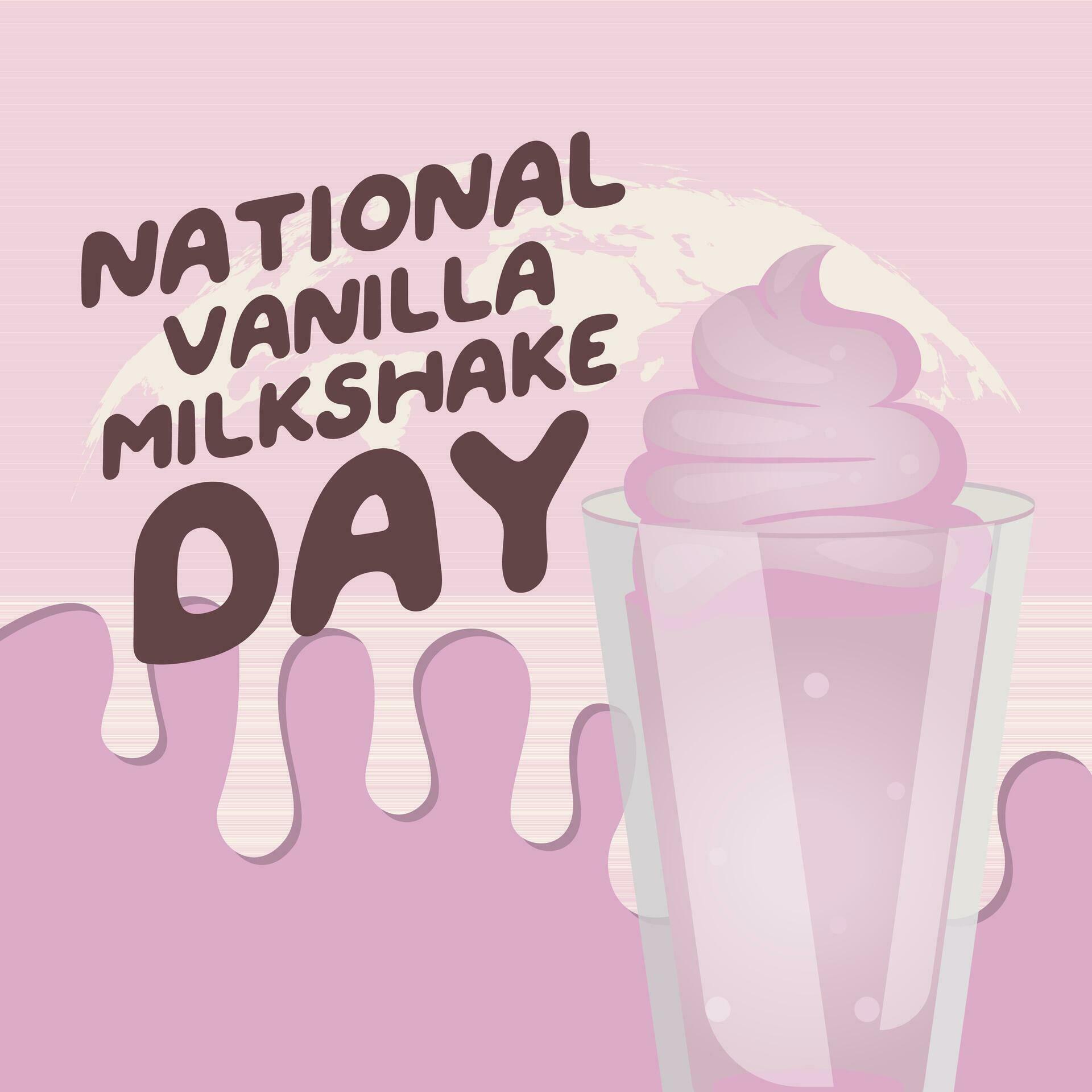 vector graphic of National Vanilla Milkshake Day good for National