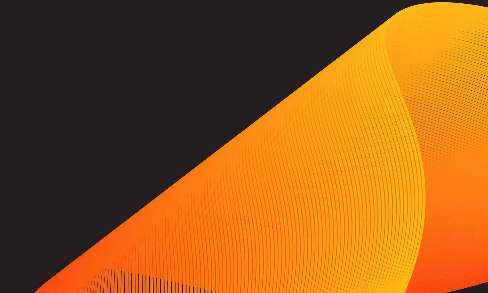 Smooth orange and yellow dynamic wavy curve lines. Modern trendy design element. Vector illustration