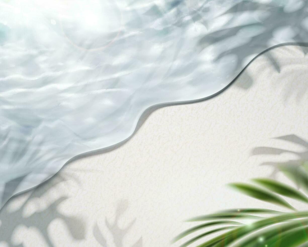 verano playa claro agua antecedentes en 3d ilustración vector