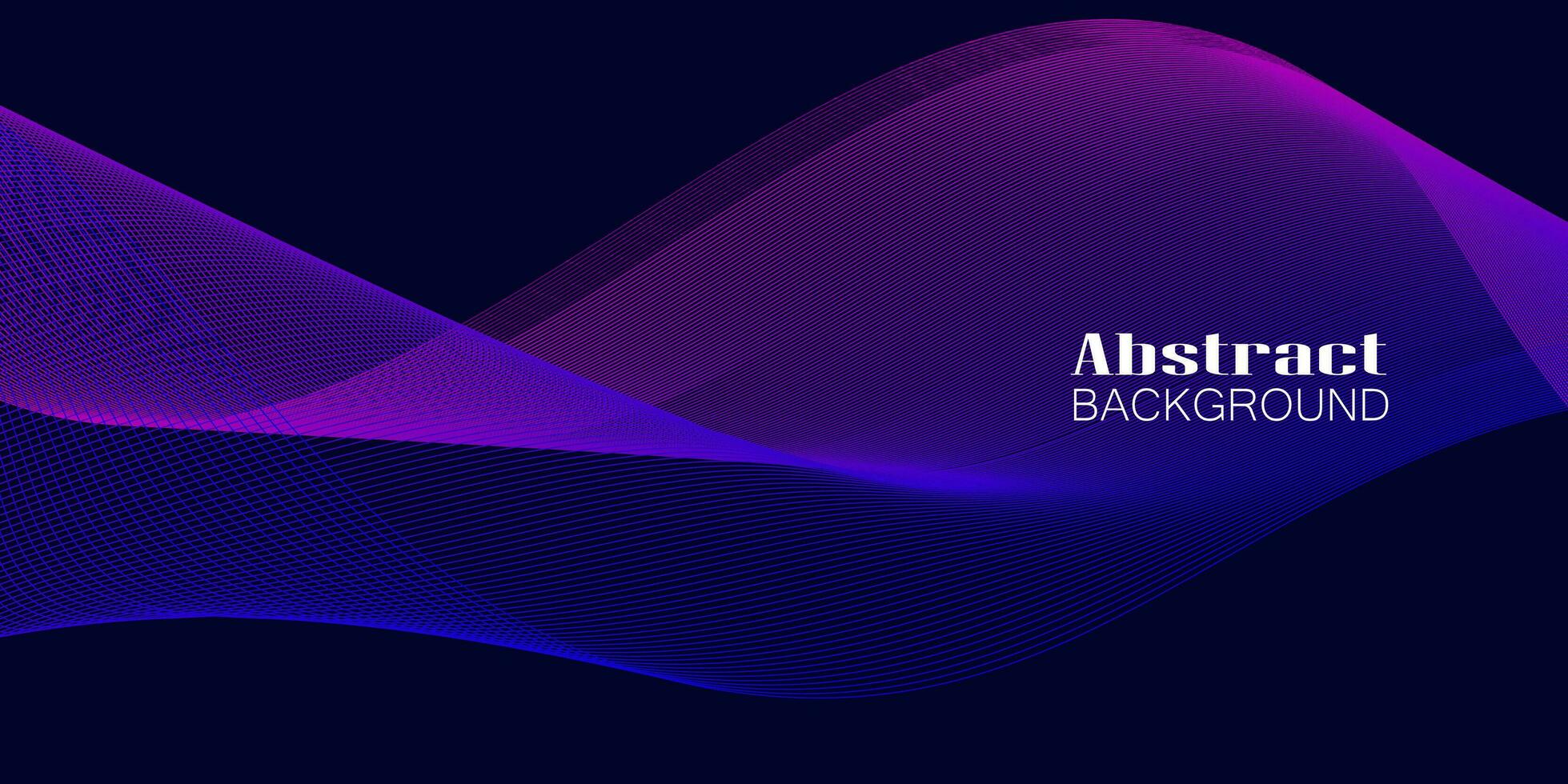 pink and purple glowing wavy line pattern on dark blue background with copy space. Modern technology futuristic neon color concept. Abstract wide banner design. vector