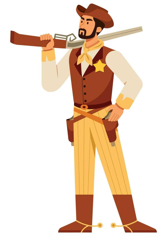 Cowboy Flat Design on White vector