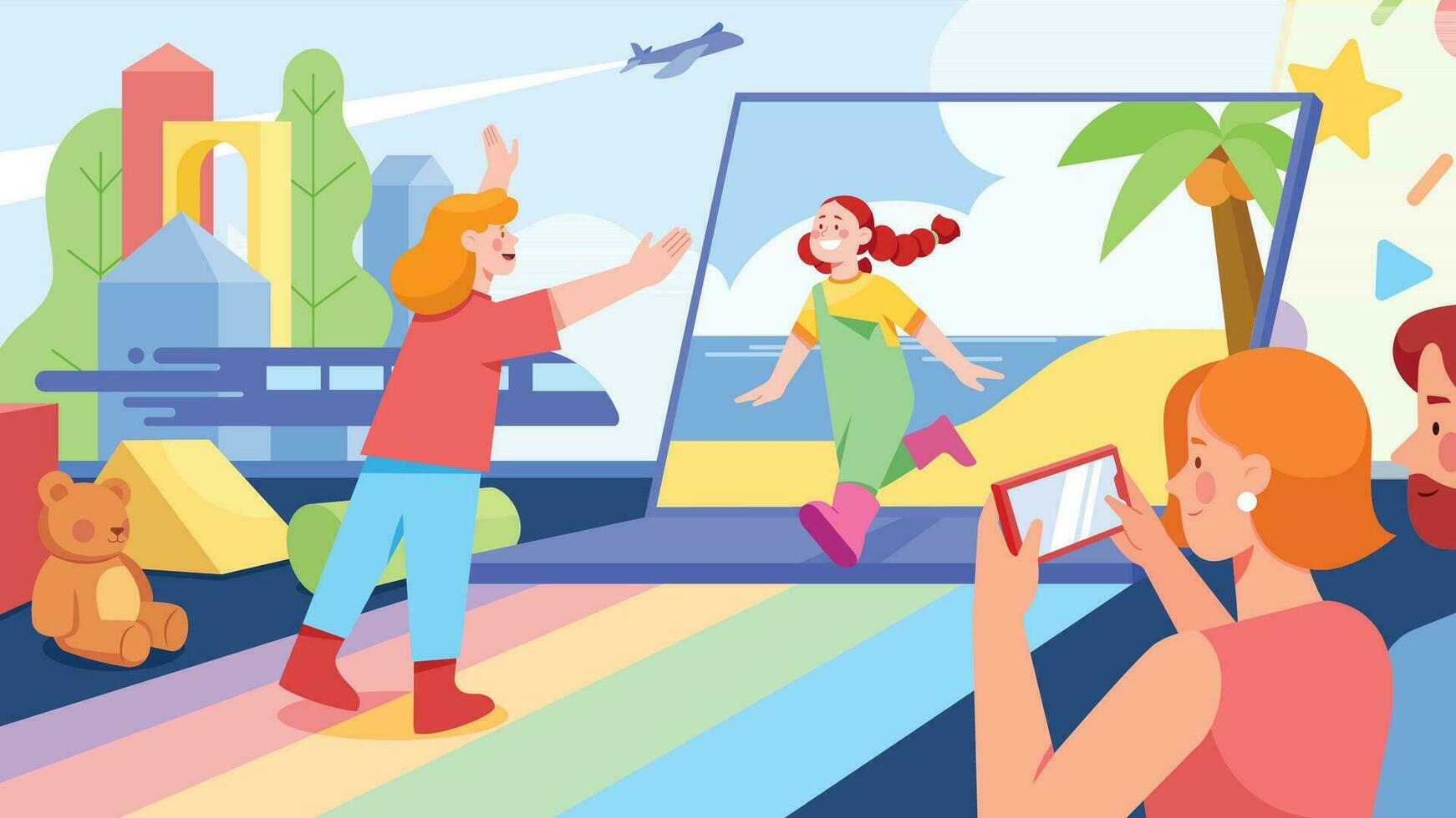 Child Vlogger Flat Design vector