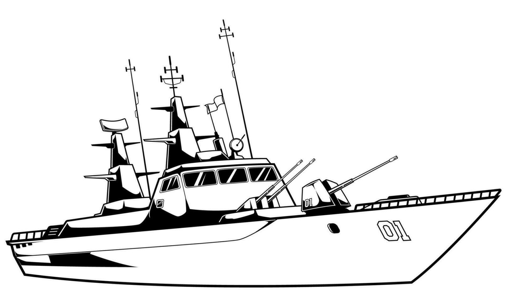 Battleship Line Art vector