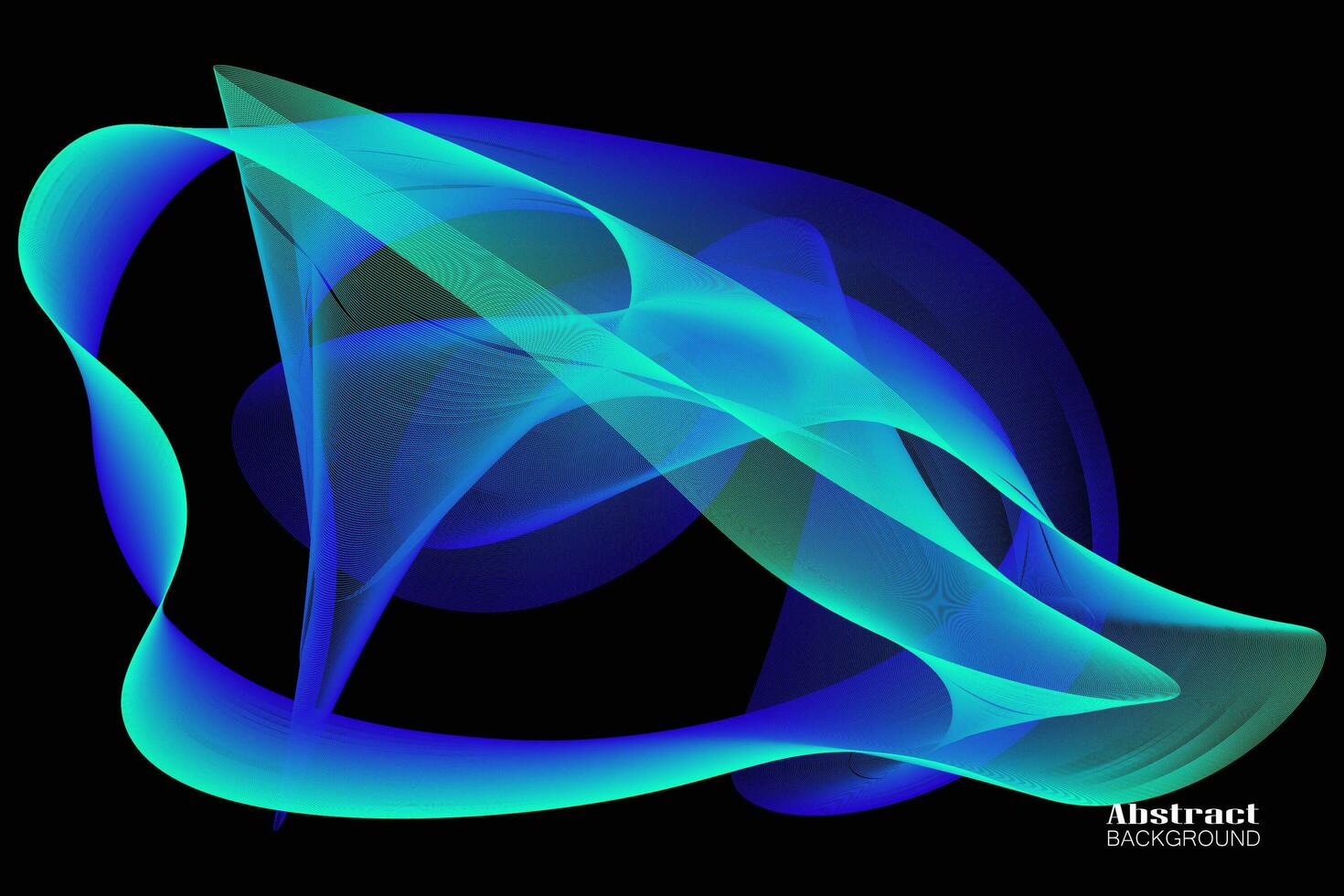 Abstract background with dynamic linear waves. Vector illustration in flat minimalistic style. isolated on dark background.