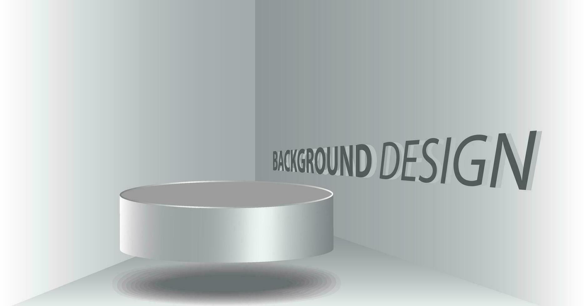 3d podium display product studio room  color gray background  silver  metal. vector