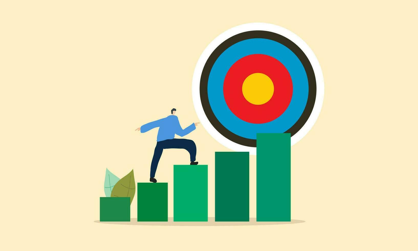 Strategic planning, plan to overcome difficulty or obstacle to reach goal or target. vector illustration